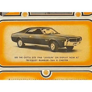 VTG 1967 Radio Station KAFY Music Survey Bakersfield California 1968 AMC Javelin